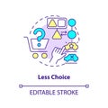 Less choice concept icon