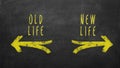 CHoice concept. Old life vs New Life Royalty Free Stock Photo