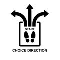 Choice direction icon. Choose path life isolated on background