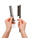 Choice of hairbrushes Royalty Free Stock Photo