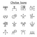 Choice icon set in thin line style