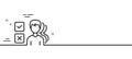 Choice line icon. Select answer sign. Minimal line pattern banner. Vector