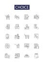 Choice line vector icons and signs. Select, Pick, Prefer, Set, Pick out, Selecting, Opt, Elect outline vector