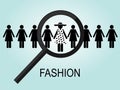 The choice of a number of female silhouettes, one in a polka-dot dress and hat Royalty Free Stock Photo