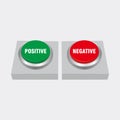 Choice between positive and negative button illustration vector