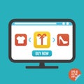 Choice product on screen flat icon. Illustration for website or mobile application.