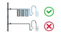 Choice between purified water through a filter and tap water. Dirty water becomes clean. Multi-stage circuit. Cartridges