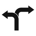 Choice road icon simple vector. Business ambiguity