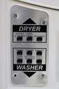 Choice selection on a washer dryer panel Royalty Free Stock Photo