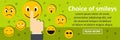 Choice of smileys banner horizontal concept