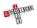 Choice 2022 word block on white Royalty Free Stock Photo