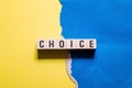 Choice word concept on cubes Royalty Free Stock Photo