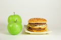 The choice is yours , fast food or vitamins unhealthy and healthy food