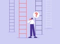 Choices career growth or ladder to get success concept Royalty Free Stock Photo