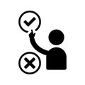 Choices, decision, decision making icon. Black vector graphics