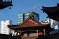 Choijin Lama Temple against construction of new buildings in Ulaanbaatar, Mongolia