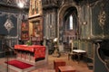 choir with baroque woodwork in a protestant church (saint-pierre-le-jeune church) - strasbourg - france Royalty Free Stock Photo