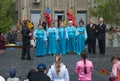 Choir older women sings for veterans.