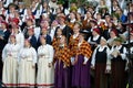 Choir singers. Traditional singing by Latvian folk choirs