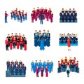 Choir Singing Ensemble Flat Icons Collection