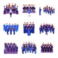 Choir Singing Ensemble Flat Icons Collection