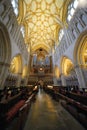 Choir stalls and organ in English cathedral Royalty Free Stock Photo