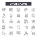 Choise line icons, signs, vector set, outline illustration concept