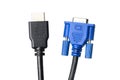 Choise between modern HDMI and old VGA connection Royalty Free Stock Photo