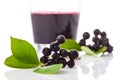 Chokeberries, Glass with aronia juice