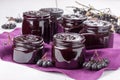 Chokeberry jam in a glass jars