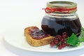 Chokecherry Jam Jar and Toast Royalty Free Stock Photo
