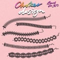 Choker design. Collection of chokers.