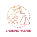 Choking hazard red gradient concept icon
