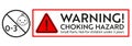 Choking hazard warning sign. Royalty Free Stock Photo