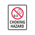 Choking warning hazard forbidden sign sticker not suitable for children under 3 years