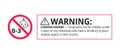 Choking warning hazard forbidden sign sticker not suitable for children under 3 years