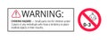 Choking warning hazard forbidden sign sticker not suitable for children under 3 years isolated on white background.