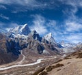 Cholatse and Taboche mountain in Nepal Himalaya