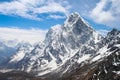Cholatse and Taboche mountain peaks in Himalayas