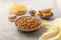 Chole Puri restaurant style in light background