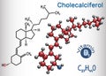 Cholecalciferol colecalciferol, vitamin D3 molecule. Structur