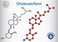 Cholecalciferol colecalciferol, vitamin D3 molecule. Structur Royalty Free Stock Photo