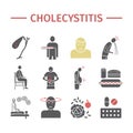 Cholecystitis flat icon Infographics. Vector signs for web graphics.