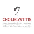 Cholecystitis icon. Vector illustration