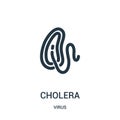 cholera icon vector from virus collection. Thin line cholera outline icon vector illustration