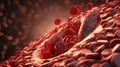 cholesterol cells in the human body. Royalty Free Stock Photo