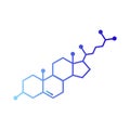 Cholesterol chemical formula vector icon