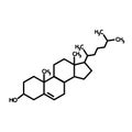 Cholesterol chemical formula vector icon