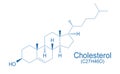 Cholesterol chemical formula on white background