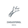 cholesterol icon vector from medical collection. Thin line cholesterol outline icon vector illustration Royalty Free Stock Photo